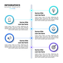 Infographic template. Vertical line with 5 circles
