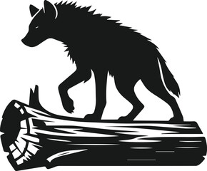 silhouette of a hyena