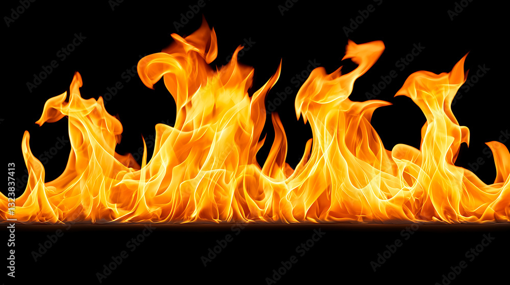 Poster dynamic fire flames abstract background image type dark environment close-up view energy concept for