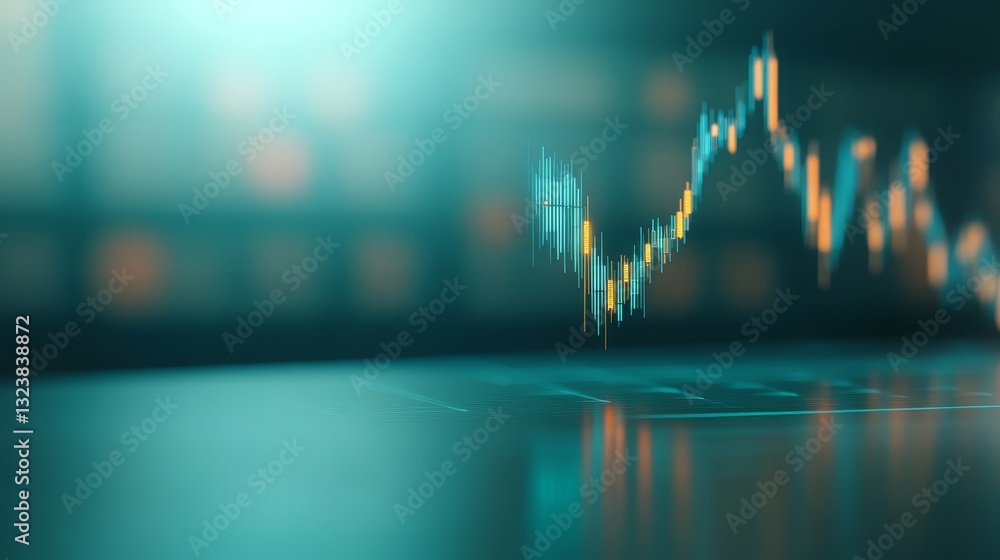 Aufkleber blurred stock chart on table visualizing market trends and data analysis blurred