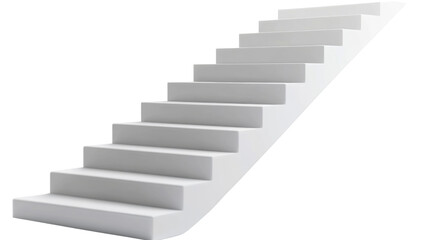 White stairway to success isolated on white background