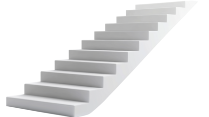 White stairway to success isolated on white background
