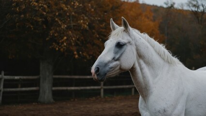 Fototapeta premium Swift mustang shot beneath vast skies