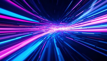 Obraz premium Warp Speed Light Streaks Futuristic Motion