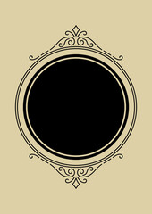 Line curl frame. Modern decorative linear background.