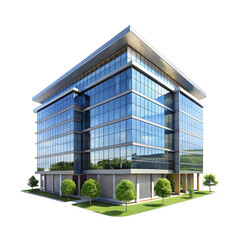 Modern office building isolated on transparent background