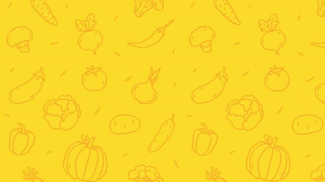 Doodle pattern vegetables lines