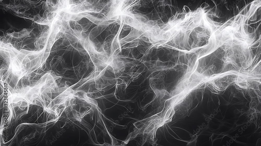 Poster dynamic smoke patterns abstract visualization digital art monochrome environment close-up view aesth