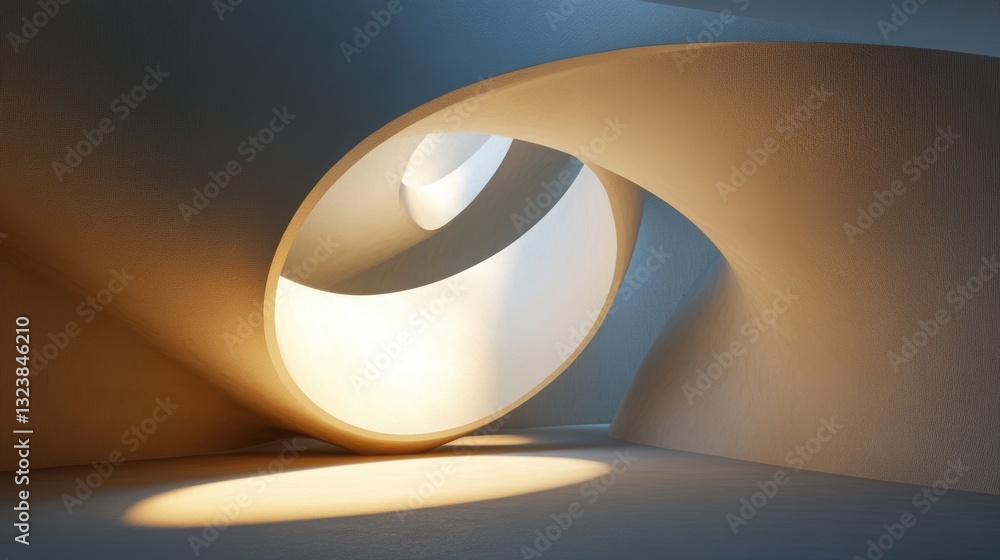 Poster architectural curves: a captivating view showcasing the fluid curves of a modern architectural space