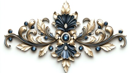 Ornate gold and blue decorative embellishment