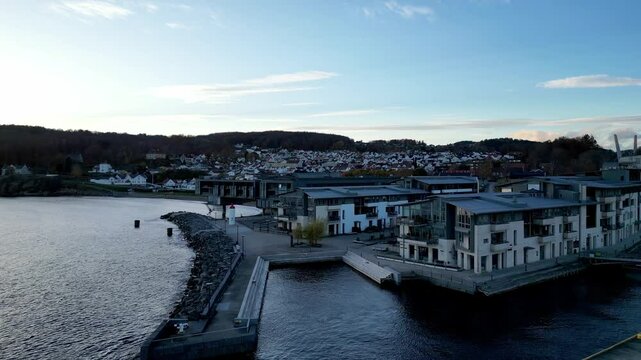 Aerial View of Farris Bad and Larvik, Norway