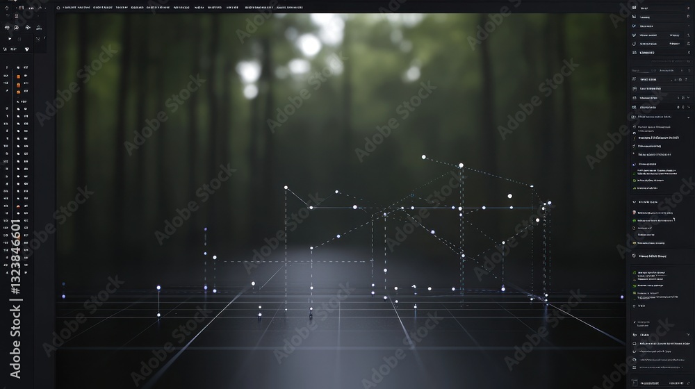 Aufkleber digital forest: a network visualization in a dark forest setting