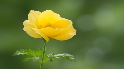 Naklejka premium Closeup of radiant yellow flower adorned with sparkling water droplets vibrant