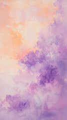 Fototapeta premium Heavenly Hues: An ethereal abstract painting evokes a sense of serenity with its soft blend of purple, pink, and golden hues, capturing the dreamy essence of a twilight sky.