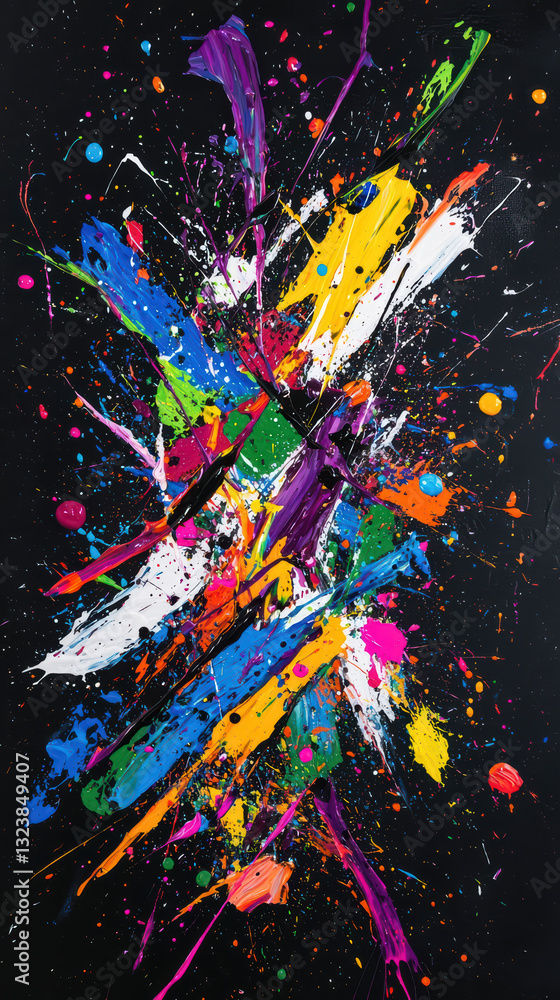Aufkleber explosive colors: an abstract explosion of vibrant colors bursts from the center against a dark back