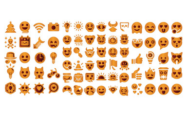 Emoji icons vector set on a white background