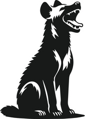 vector illustration of a black hyena