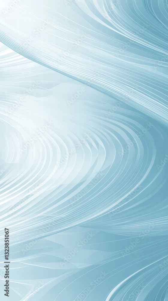 Poster abstract wave: the image showcases an elegant display of swirling, abstract waves in cool, soothing 