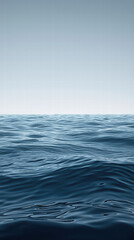 Naklejka premium Seascape: A captivating view of the endless horizon where the serene ocean meet the sky, embodying tranquility.