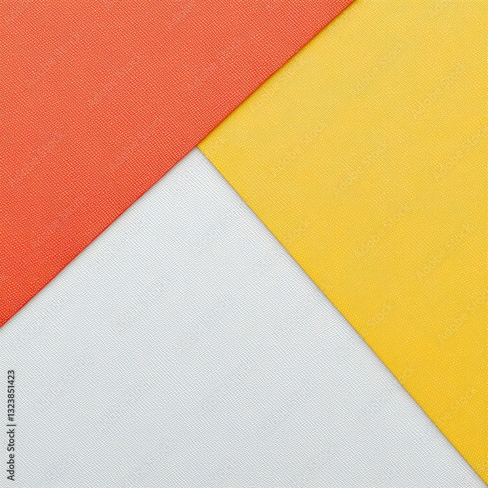 Poster bold color block patterns paired with subtle linen fabric textures create a striking visual contrast