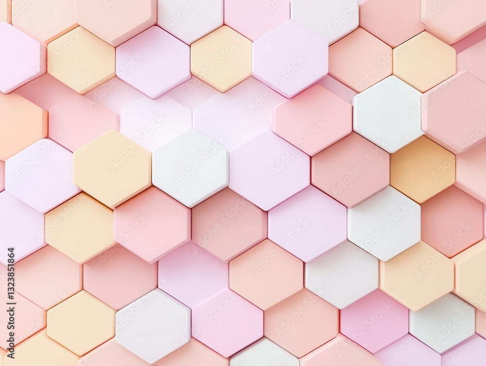 Poster abstract hexagonal patterns meet elegant color transitions, creating a dynamic yet minimalistic spac