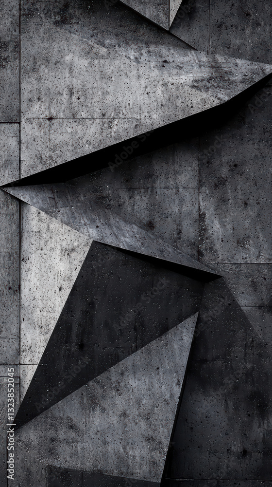 Poster concrete geometry: a stunning close-up captures the intricate beauty of concrete architecture with a