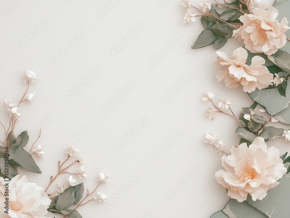 Aufkleber abstract floral motifs layered over elegant stone textures create a harmonious composition, offering