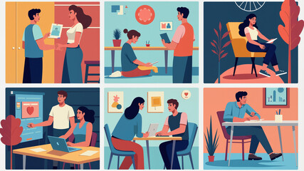 Fototapeta premium Workshops on graphic design, illustration, motion design and 3D modeling