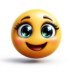 Fototapeta premium cheerful cartoon emoji with big sparkling eyes and bright smile