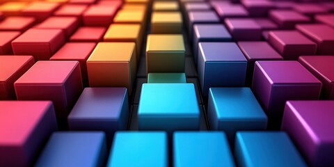 Colorful Cubes Grid Abstract Background in Pastel Tones