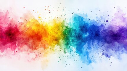 Obraz premium a vibrant abstract watercolor painting with a spectrum of colors blending together