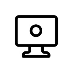 Minimalist computer monitor icon, vector illustration