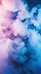 Abstract Vapor: An abstract composition of swirling vapor, rendered in a palette of vibrant blues and delicate pinks, creating a sense of ethereal beauty and dynamic movement.