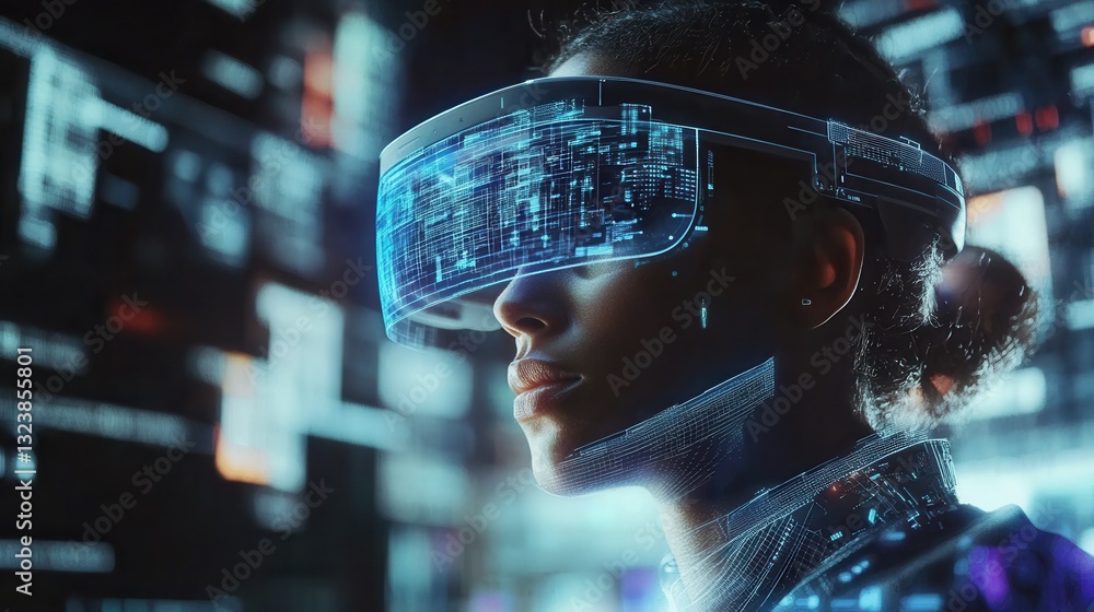 Poster mixed reality experience featuring augmented reality visuals and digital textures