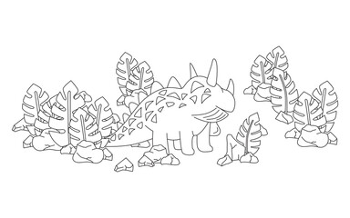Line image of a dinosaur for coloring