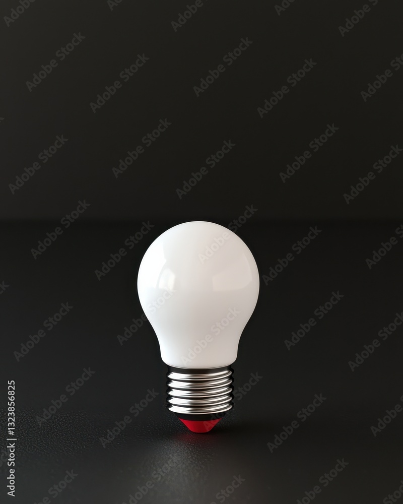 Poster modern light bulb on dark background with smooth surface and minimalist design