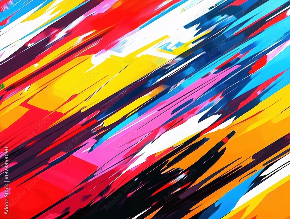 Poster abstract explosion of colors: a vibrant artwork bursts forth with an array of energetic brushstrokes