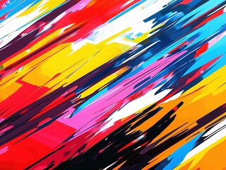 Abstract Explosion of Colors: A vibrant artwork bursts forth with an array of energetic brushstrokes, creating a visual symphony of bold hues and dynamic movement.