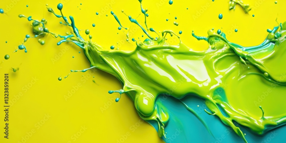 Poster dynamic paint splash: an artistic explosion of vibrant colors forms a dynamic and captivating abstra