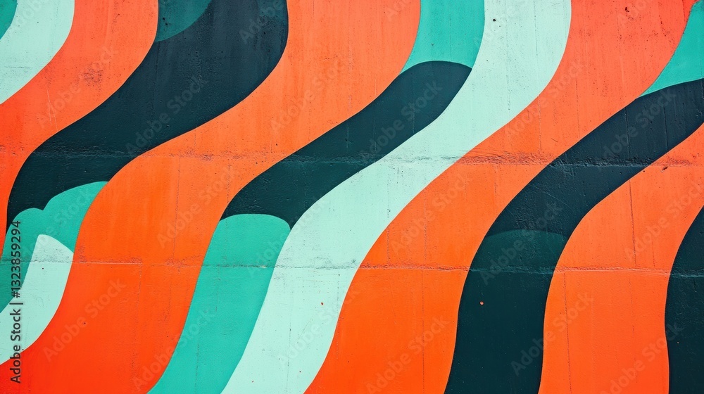 Poster abstract wave pattern: a vibrant and dynamic wave pattern in various hues, creating a visually arres