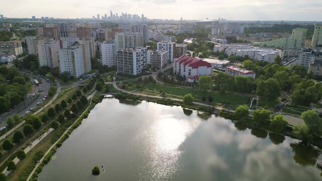 Residential buildings n Goclaw area, subdistrict of Praga-Poludnie, Warsaw city, Poland