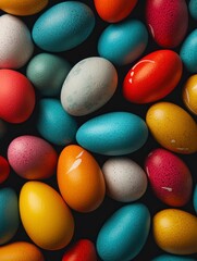 Colorful Easter Eggs Background Pattern Celebration Preparation for Holiday Season