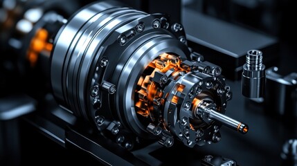 Fototapeta premium Intricate Machinery: A Close-Up of Precision Engineering