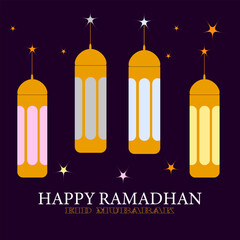 Ramadan lanterns are the logo of Muslims, Ramadan Kareem, Happy Eid Mubarak