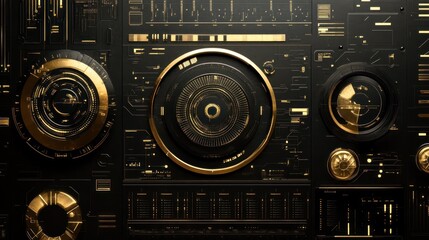 Gold & Black Tech Interface