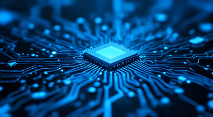 High-tech circuit board background, abstract digital technology presentations, electronic components, digital infrastructure, blue tech theme, modern electronics evolution expansion background imag