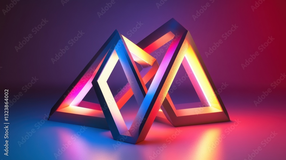 Poster abstract geometric design: a captivating display of interconnected triangular and diamond shapes in 
