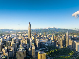 Aerial view of Shenzhen city skyline and urban landscape in China