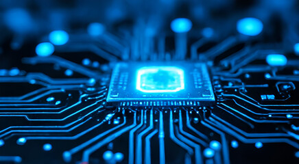 High-tech circuit board background, abstract digital technology presentations, electronic components, digital infrastructure, blue tech theme, modern electronics evolution expansion background imag