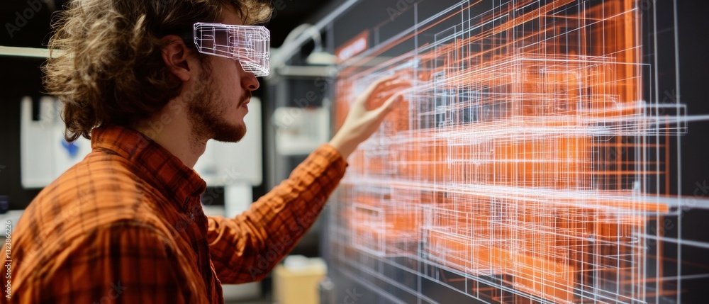 Poster modern office creative spaces innovative technology & interactive data visualization
